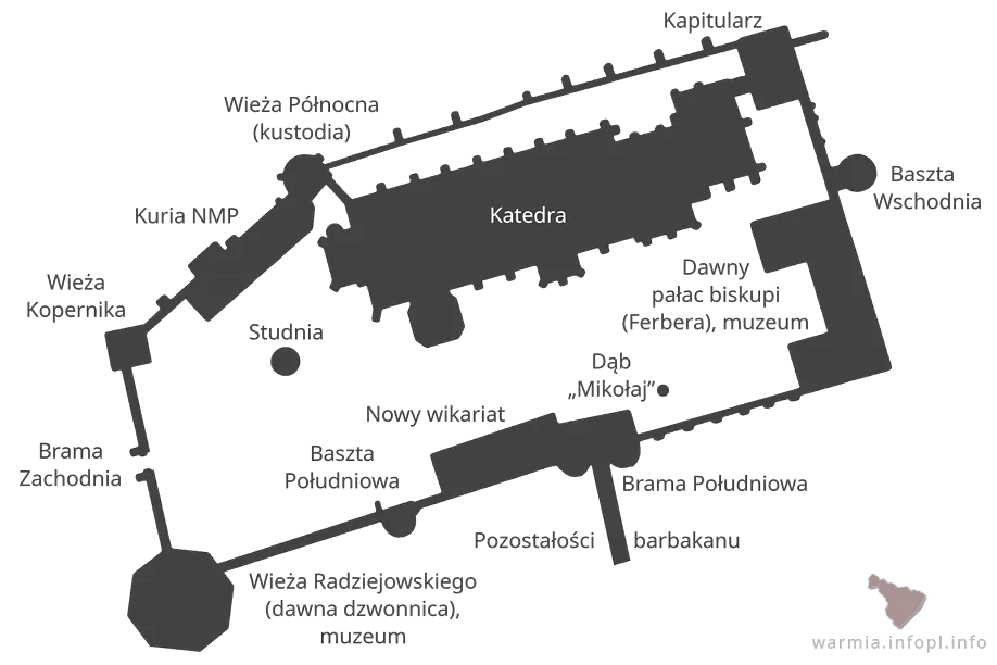 Frombork- plan wzgórza katedralnego